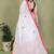White soft linen cotton printed saree