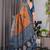 Brown pure handloom linen digital floral printed saree