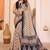 Beige soft linen cotton printed saree