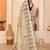 Beige soft linen cotton printed saree