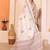 Cream soft linen cotton printed saree