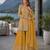 Yellow chinon sequence embroidered semi stitched salwar suit