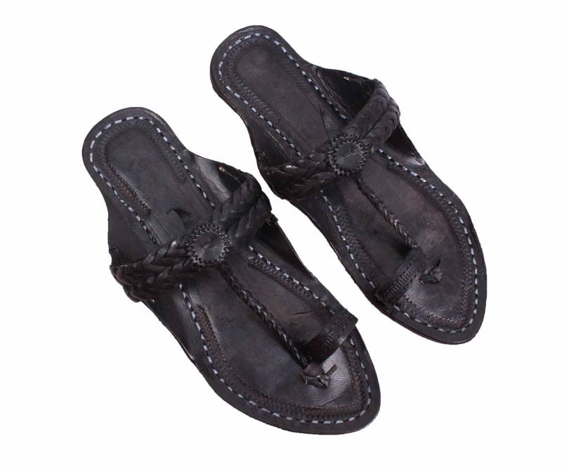 Ethnic Weni Design Leather Kolhapuri Paytaan