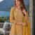 Yellow chinon sequence embroidered semi stitched salwar suit