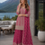Pink chinon sequence embroidered semi stitched salwar suit