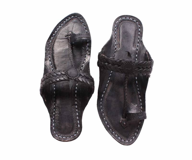 Ethnic Weni Design Leather Kolhapuri Paytaan