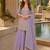 Light lavender chinon sequence embroidered semi stitched salwar suit