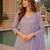 Light lavender chinon sequence embroidered semi stitched salwar suit