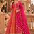 Pink heavy embroidered faux georgette semi stitched anarkali suit