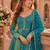 Sky blue heavy embroidered faux georgette semi stitched anarkali suit