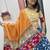 NAVRATRI WEAR BLUE COLOR RAYON COTTON KALAMKARI PRINTED LEHENGA CHOLI SET FULL STITCHED.