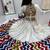 NAVRATRI WEAR WHITE COLOR COTTON SOLID PRINT LACE WORK LEHENGA CHOLI SET FULL STITCHED.