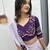 NAVRATRI WEAR PURPLE COLOR COTTON LUMPI RIBBON LACE WORK PASTING BUTTA LEHENGA CHOLI SET FULL-STITCHED.