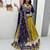 NAVRATRI WEAR LEMON MUSTARD COLOR COTTON EMBROIDERED THREAD SEQUENCE  WORK LEHENGA CHOLI SET FULL STITCHED.