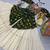 NAVRATRI WEAR WHITE GREEN COLOR SOLID PRINT COTTON RIBBON LACE WORK LEHENGA SHRUG FULL STITCHED.