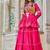 NAVRATRI WEAR PINK COLOR COTTON RIBBON LACE WORK LEHENGA CHOLI KOTI SET FULL STITCHED.