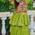 NAVRATRI WEAR GREEN COLOR COTTON RIBBON LACE WORK LEHENGA CHOLI KOTI SET FULL STITCHED.