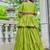 NAVRATRI WEAR GREEN COLOR COTTON RIBBON LACE WORK LEHENGA CHOLI KOTI SET FULL STITCHED.