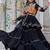 NAVRATRI WEAR BLACK COLOR COTTON RIBBON LACE WORK LEHENGA CHOLI KOTI SET FULL STITCHED.