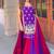 NAVRATRI WEAR BLUE-PINK COLOR VICHITRA SILK FLARED SOLID LEHENGA CHOLI SHRUG FULL STITCHED.