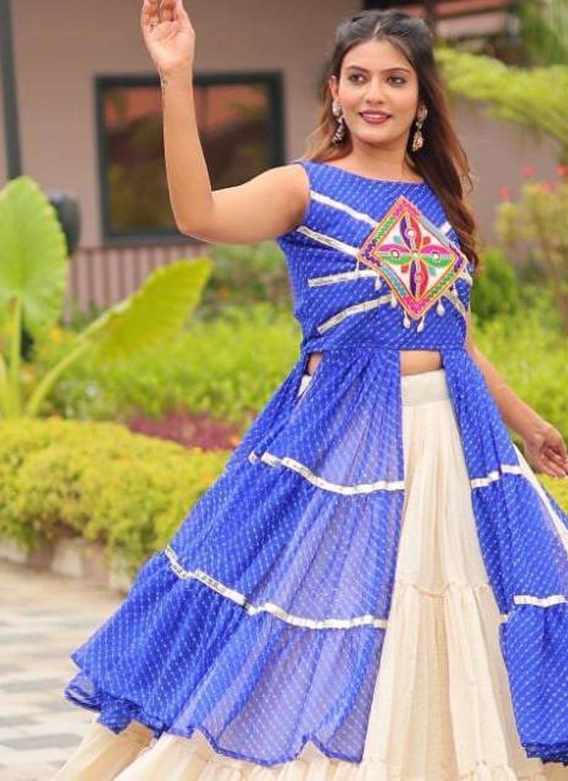 NAVRATRI WEAR BLACK COLOR PURE COTTON SOLID -PRINTED LEHENGA SHRUG FULL STITCHED.