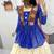 NAVRATRI WEAR BLUE COLOR KHADI COTTON FLARED LEHENGA CHOLI FULL STITCHED.