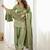 Green glass roman silk farshi suit with embroidery dori & jari work