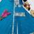 Teal blue chinon silk embroidered sharara suit with dupatta