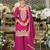 Rani pink heavy blooming chinon silk suit set with zarkhan work