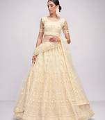 Bridal Off White Sequence Embroidered Wedding Lehenga Choli And Semistitche Blouse For Women's