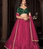Embroidered Sequinned Semi-Stitched Lehenga & Unstitched Blouse With Dupatta