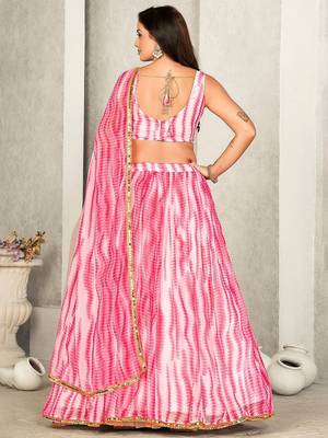 Printed Semi-Stitched Lehenga & Unstitched Blouse With Dupatta 3