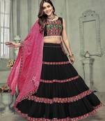 Embroidered Thread Work Semi-Stitched Lehenga & Unstitched Blouse With Dupatta