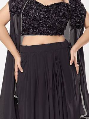 Embroidered Semi-Stitched Lehenga & Unstitched Blouse With Dupatta 2