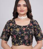 Designer embroidered viscose blouse for saree