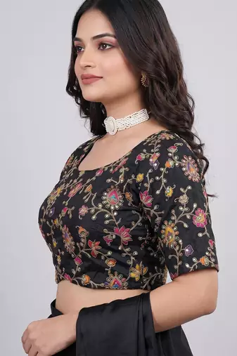 Designer embroidered viscose blouse for saree