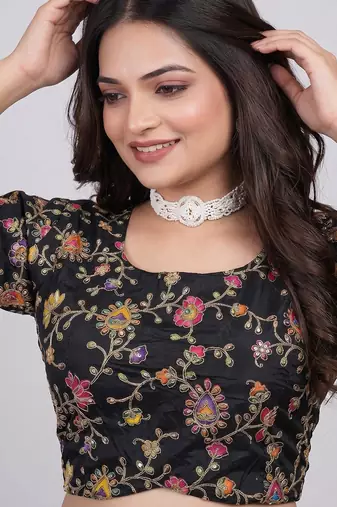 Designer embroidered viscose blouse for saree