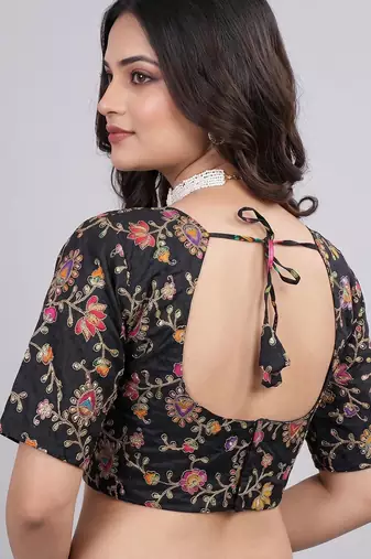 Designer embroidered viscose blouse for saree