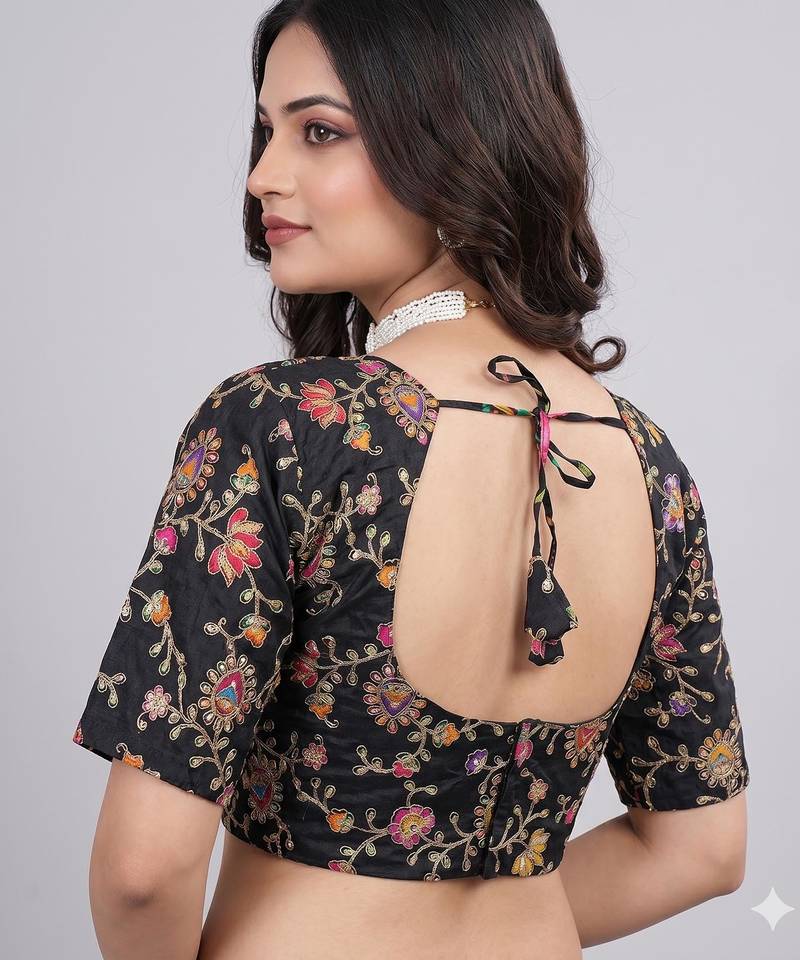 Designer embroidered viscose blouse for saree