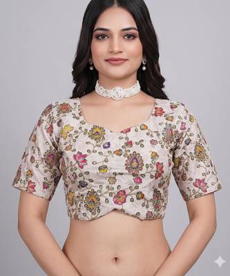 Sweetheart neck embroidered readymade blouse 1