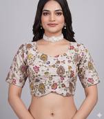 Sweetheart neck embroidered readymade blouse