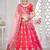 Pink & Gold-Toned Embroidered Semi-Stitched Lehenga & Unstitched Blouse&Dupatta