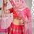Pink & Gold-Toned Embroidered Semi-Stitched Lehenga & Unstitched Blouse&Dupatta