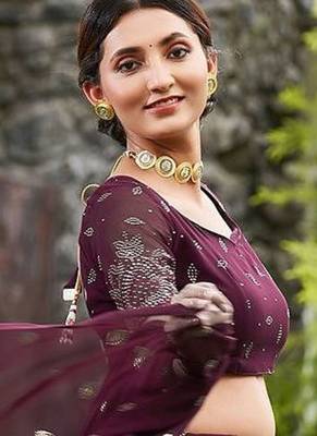 Embroidered Thread Work Semi-Stitched Lehenga & Unstitched Blouse With Dupatta 2