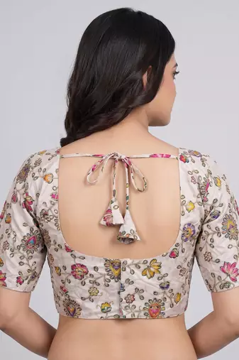 Sweetheart neck embroidered readymade blouse