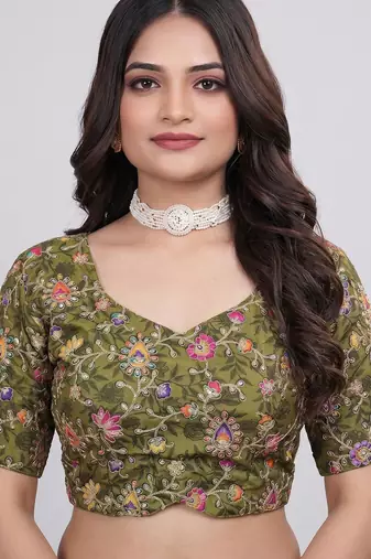Wedding wear embroidered viscose blouse