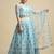 Embroidered Mirror Work Semi-Stitched Lehenga & Unstitched Blouse With Dupatta