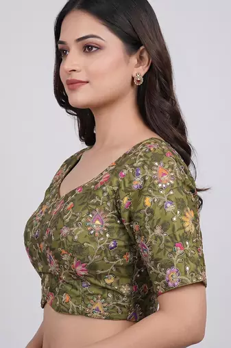 Wedding wear embroidered viscose blouse