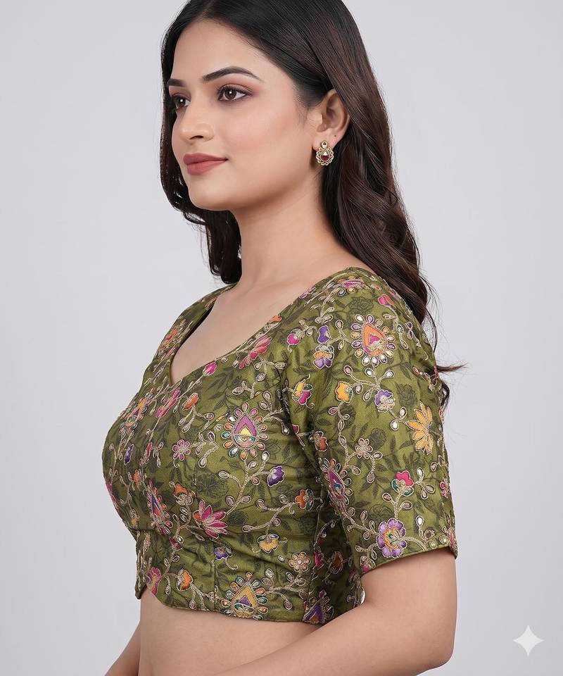 Wedding wear embroidered viscose blouse
