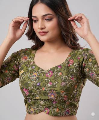 Wedding wear embroidered viscose blouse 4
